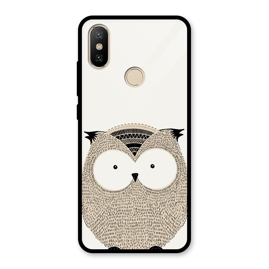 Cute Owl Glass Back Case for Redmi A2