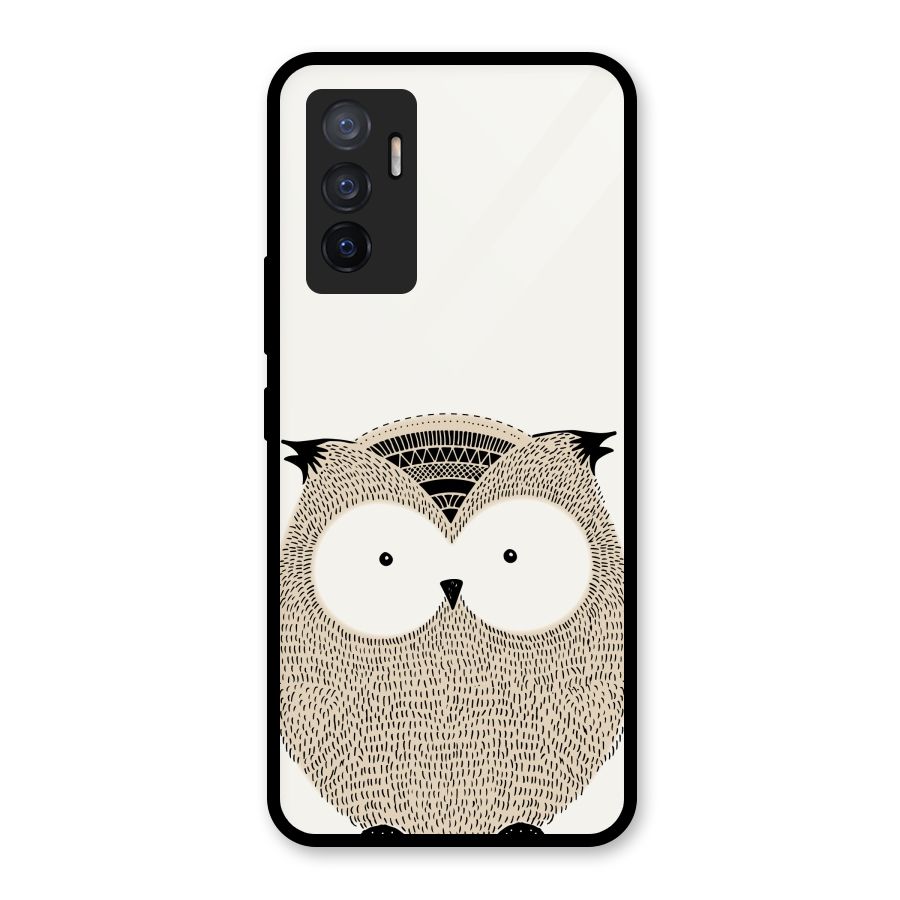 Cute Owl Glass Back Case for Vivo V23e