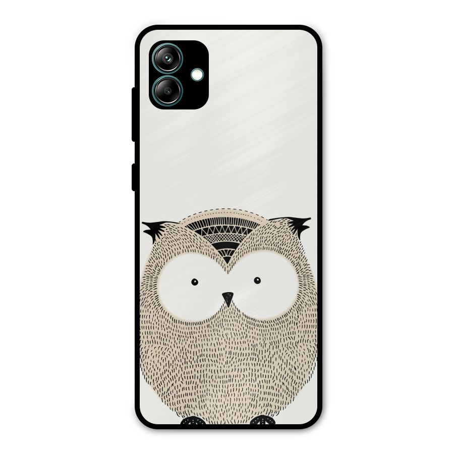 Cute Owl Metal Back Case for Galaxy A04