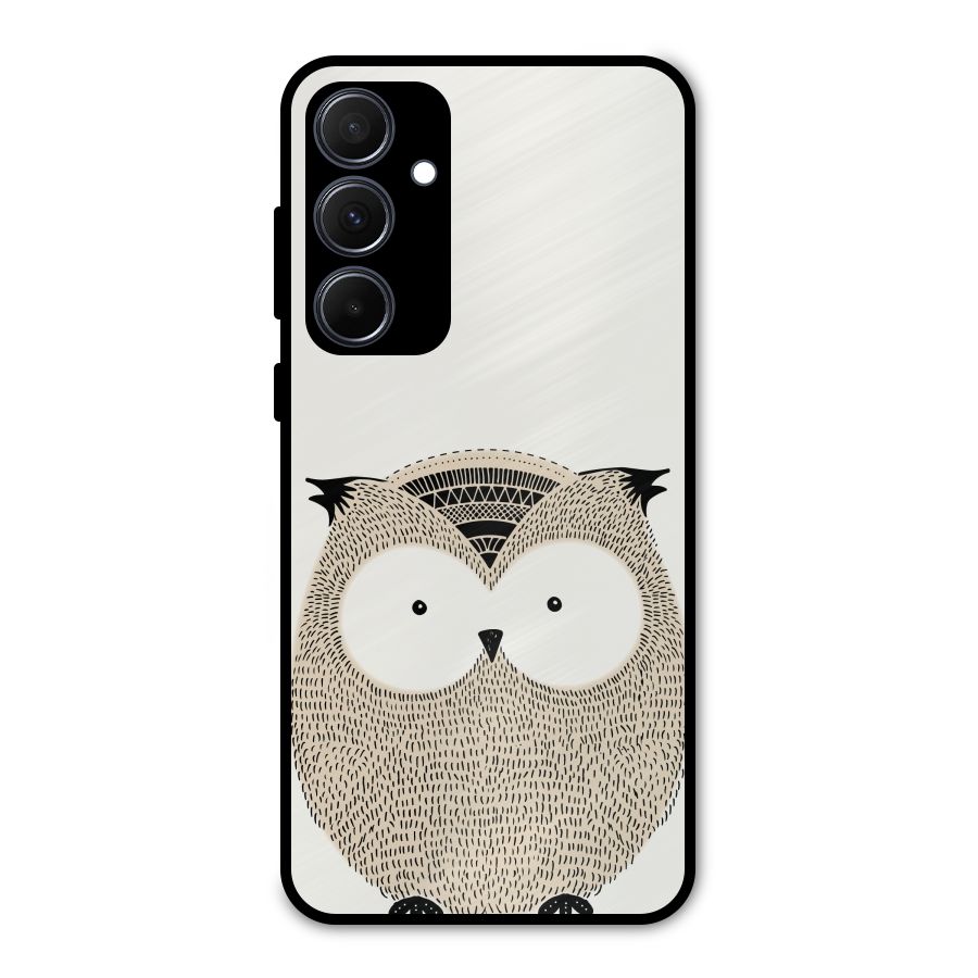 Cute Owl Metal Back Case for Galaxy A35