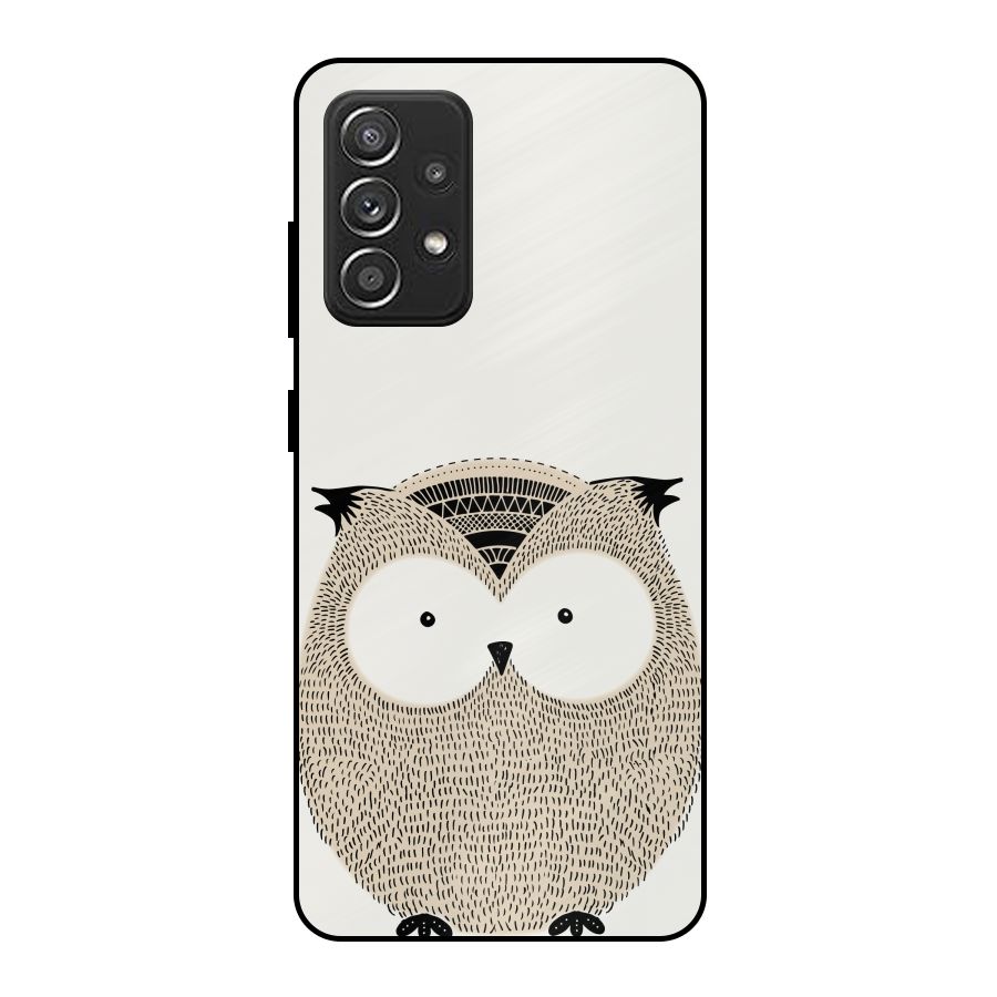 Cute Owl Metal Back Case for Galaxy A52