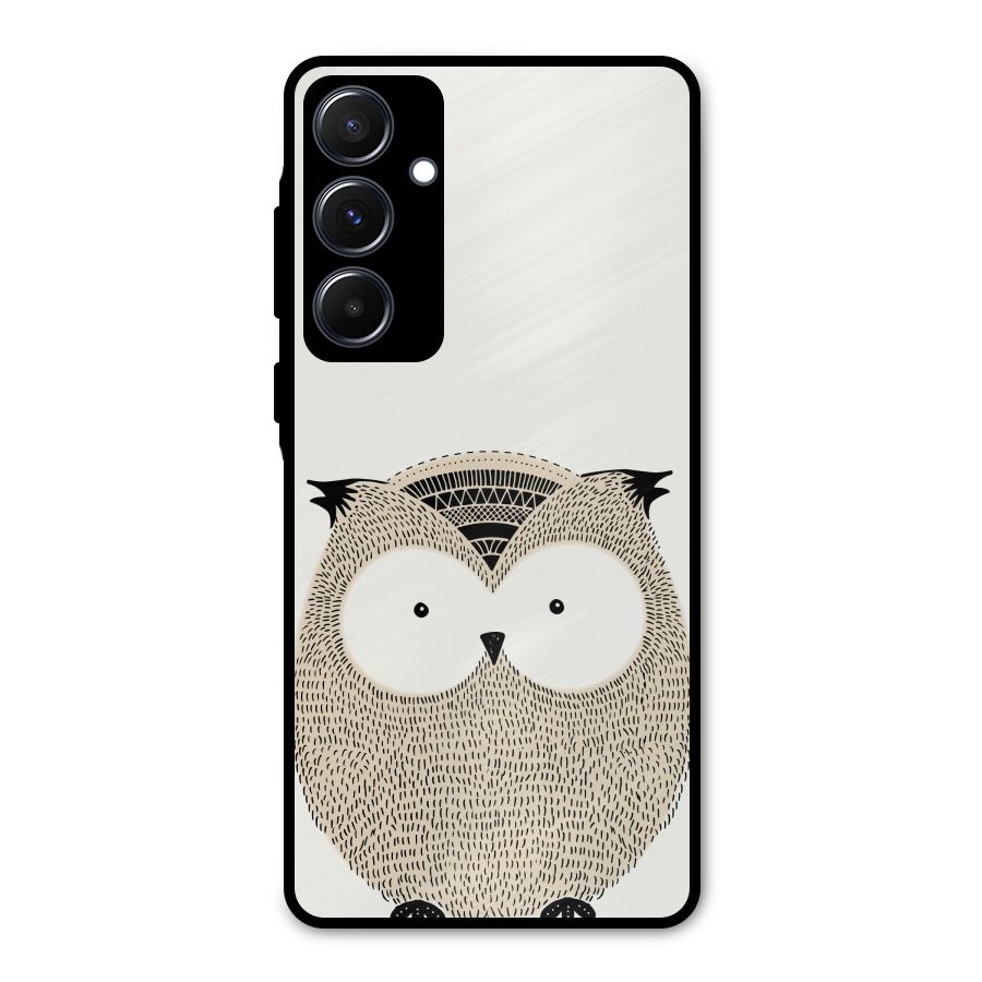 Cute Owl Metal Back Case for Galaxy A55