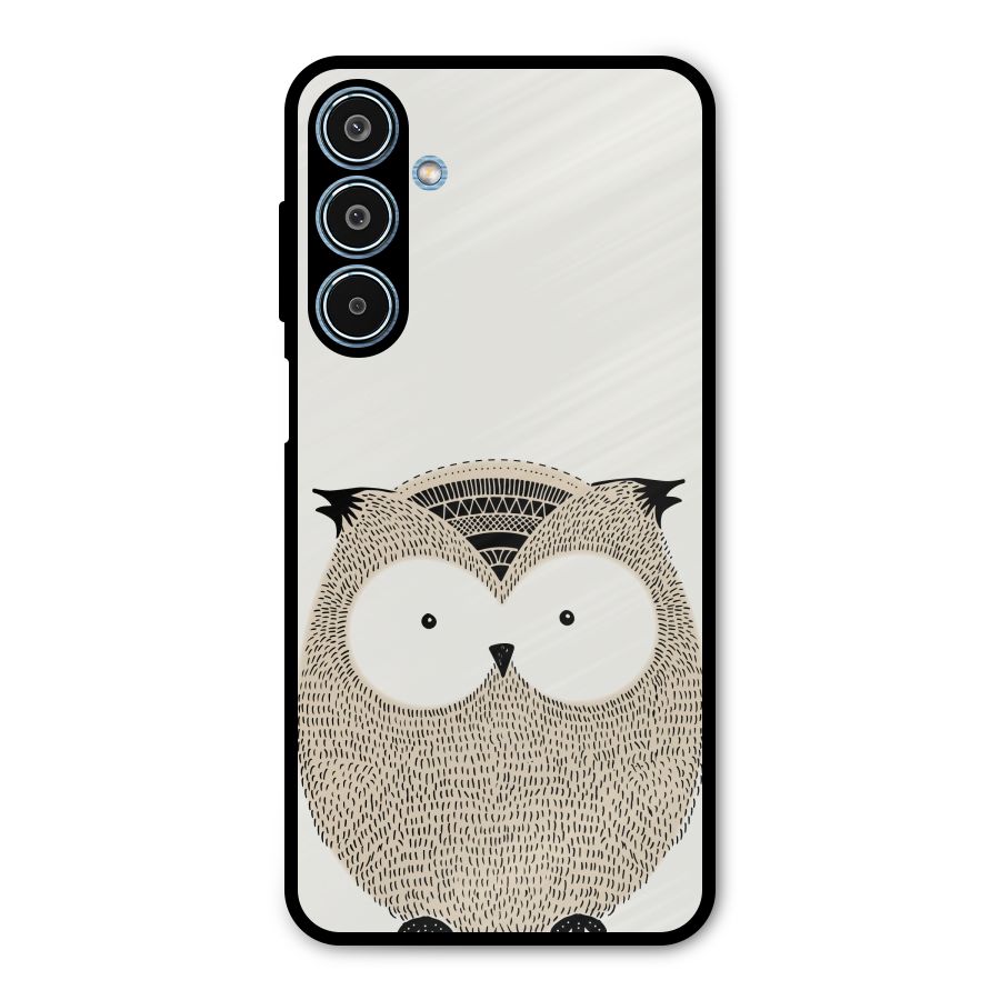 Cute Owl Metal Back Case for Galaxy M35