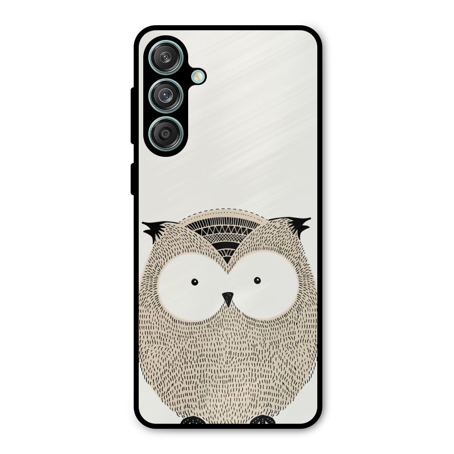 Cute Owl Metal Back Case for Galaxy M55 5G
