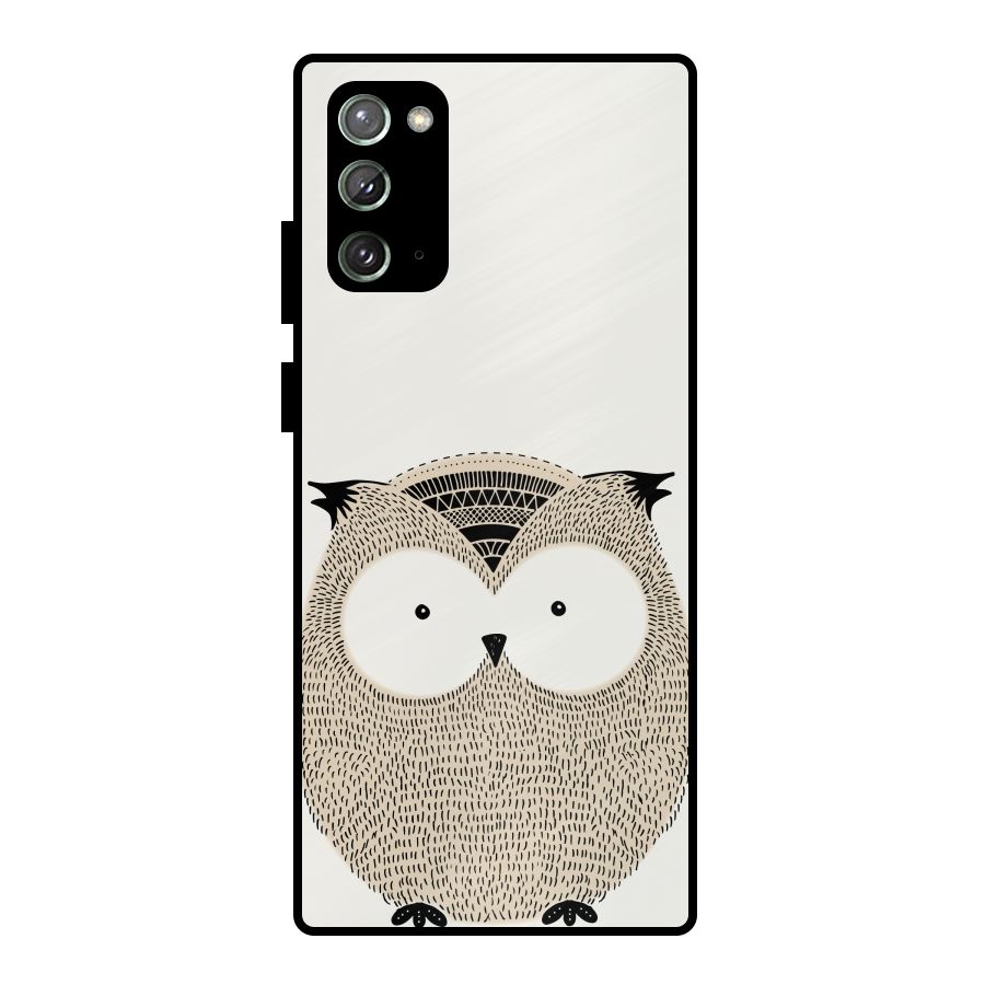 Cute Owl Metal Back Case for Galaxy Note 20