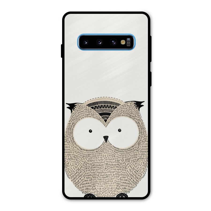 Cute Owl Metal Back Case for Galaxy S10