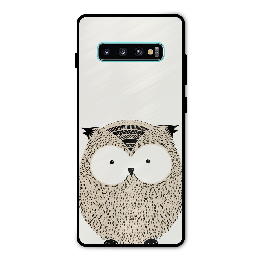 Cute Owl Metal Back Case for Galaxy S10 Plus