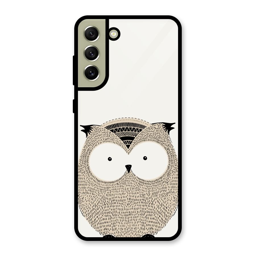 Cute Owl Metal Back Case for Galaxy S21 FE 5G (2023)