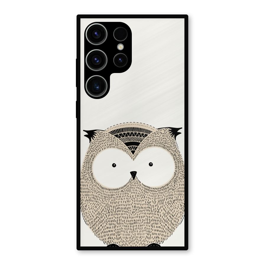 Cute Owl Metal Back Case for Galaxy S23 Ultra