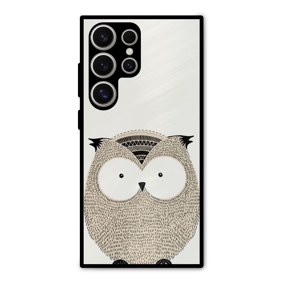 Cute Owl Metal Back Case for Galaxy S24 Ultra