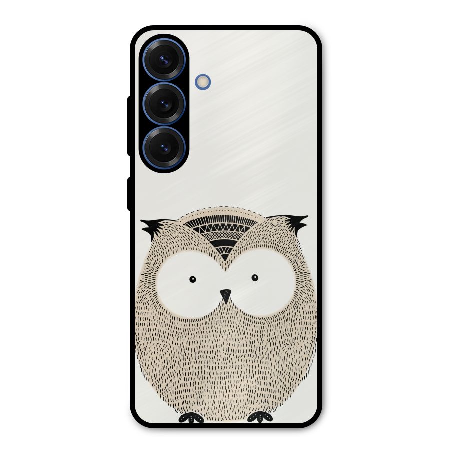 Cute Owl Metal Back Case for Galaxy S25