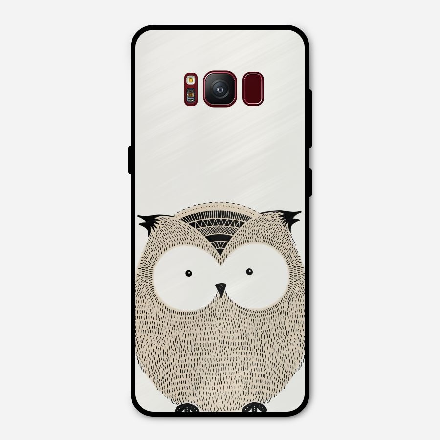 Cute Owl Metal Back Case for Galaxy S8