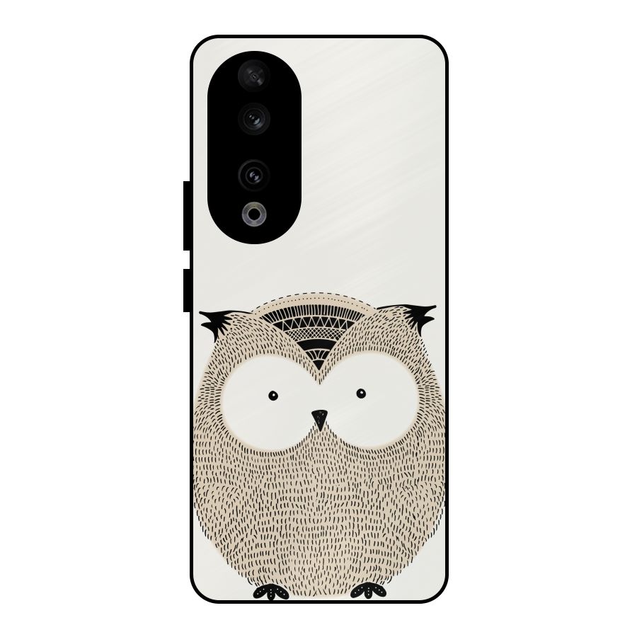 Cute Owl Metal Back Case for Honor 90