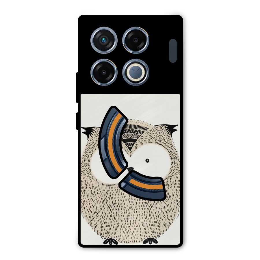 Cute Owl Metal Back Case for Infinix GT 20 Pro