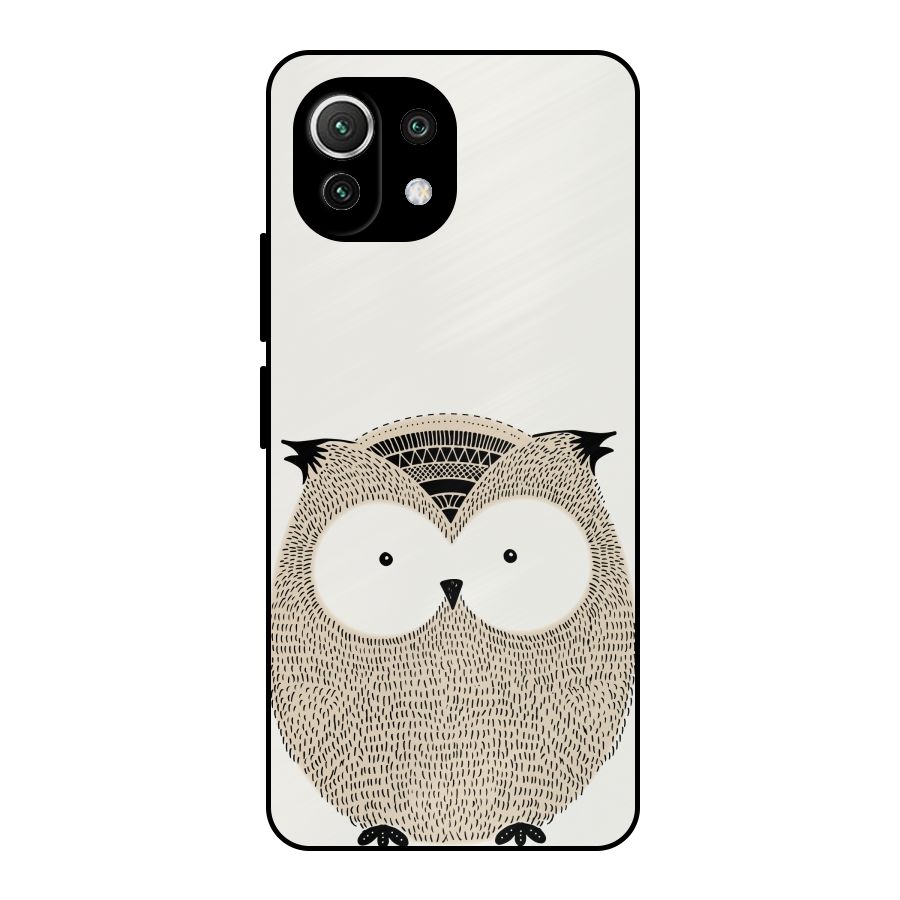 Cute Owl Metal Back Case for Mi 11 Lite