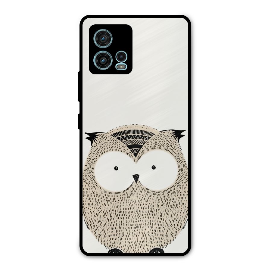 Cute Owl Metal Back Case for Moto G72