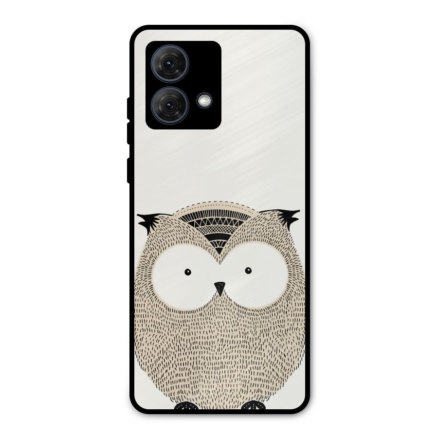 Cute Owl Metal Back Case for Moto G84