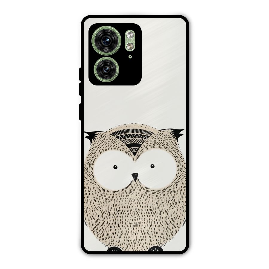 Cute Owl Metal Back Case for Motorola Edge 40 5G