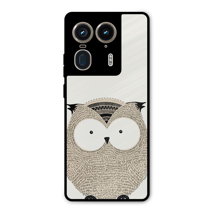 Cute Owl Metal Back Case for Motorola Edge 50 Ultra