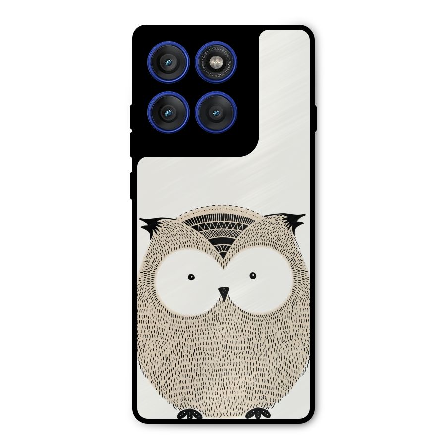 Cute Owl Metal Back Case for Motorola Edge 60 Pro