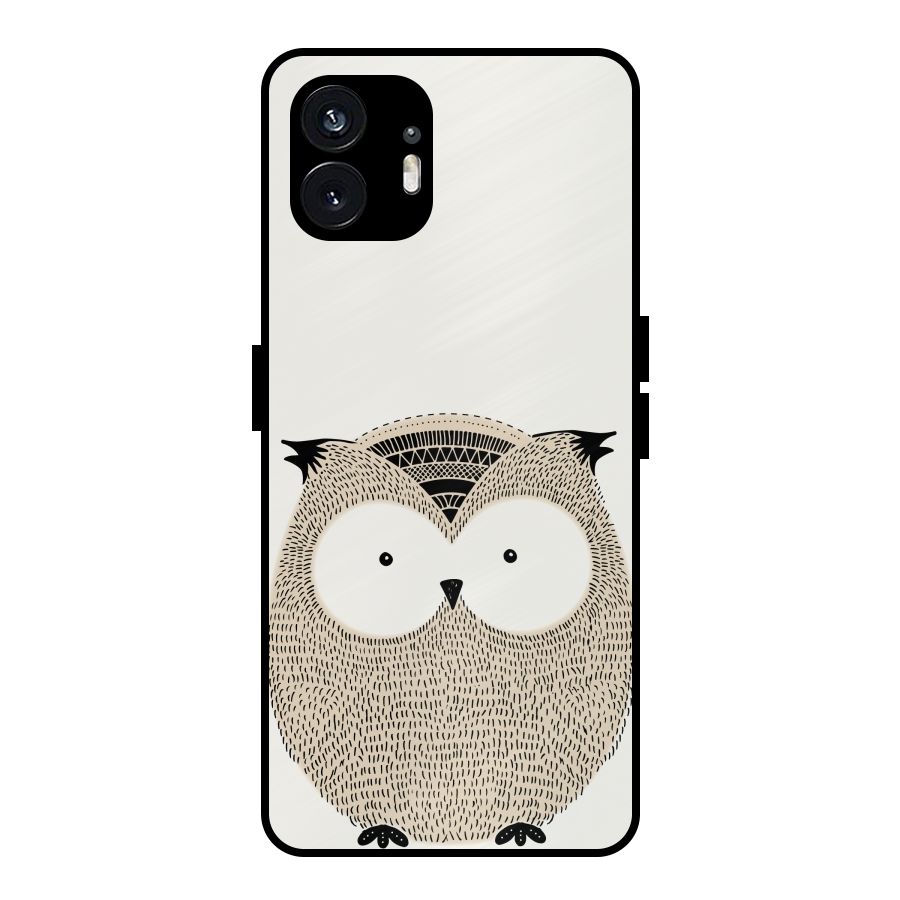 Cute Owl Metal Back Case for Nothing Phone 2