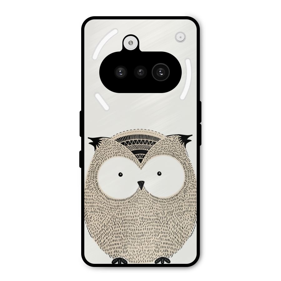 Cute Owl Metal Back Case for Nothing Phone 3a