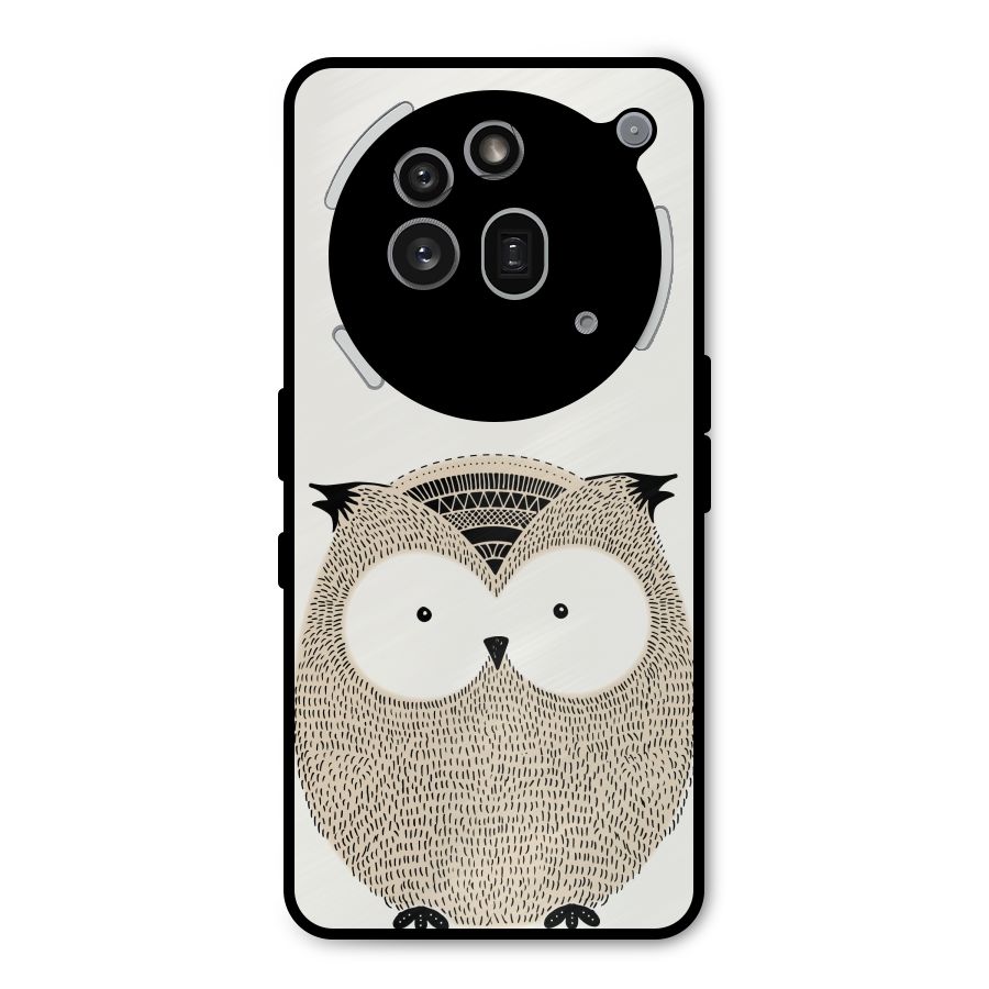 Cute Owl Metal Back Case for Nothing Phone 3a Pro