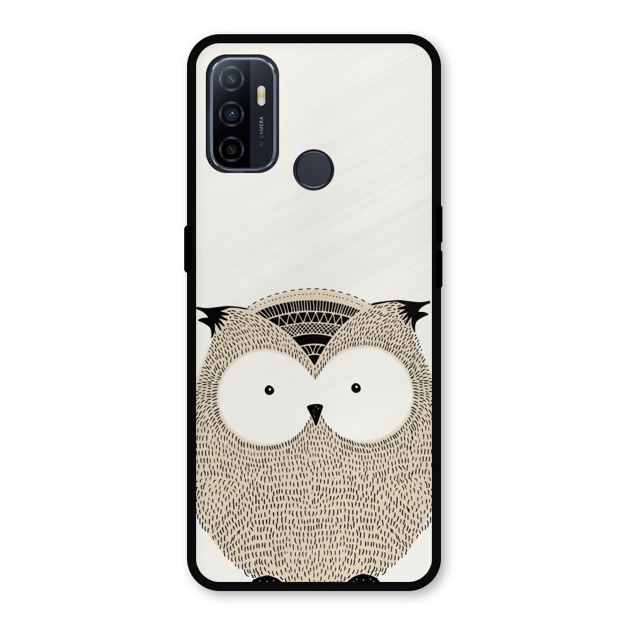 Cute Owl Metal Back Case for Oppo A53