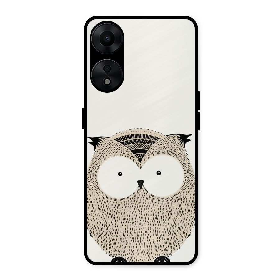 Cute Owl Metal Back Case for Oppo A78 5G