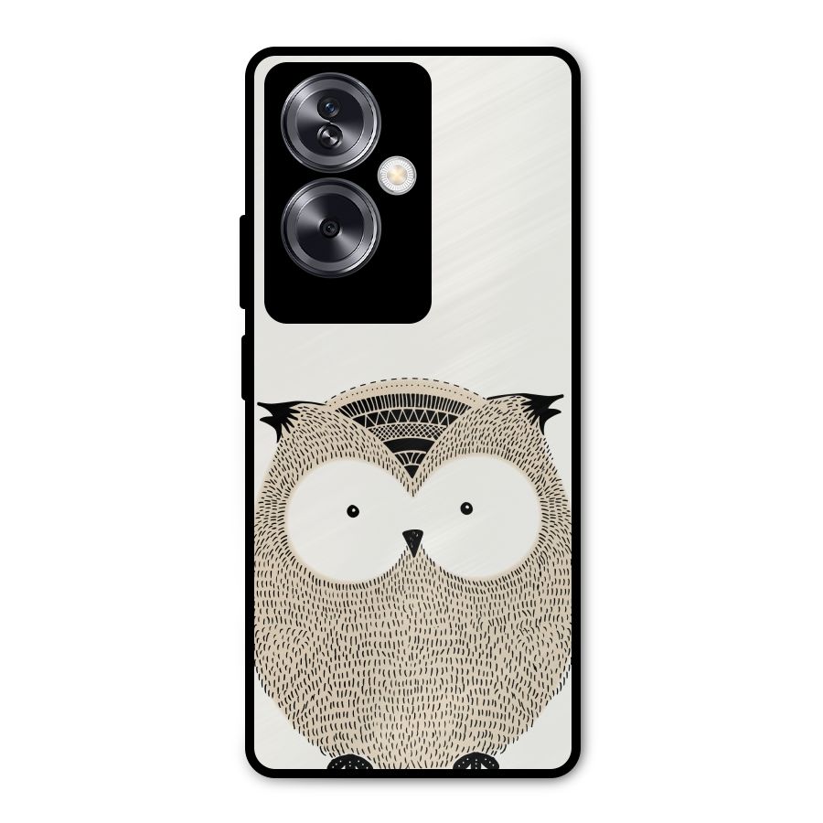 Cute Owl Metal Back Case for Oppo A79 5G