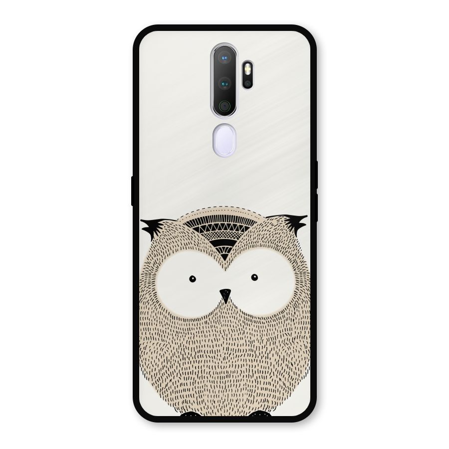Cute Owl Metal Back Case for Oppo A9 (2020)