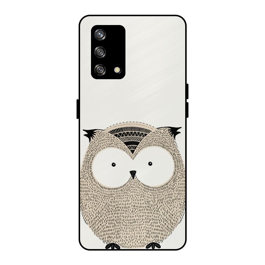 Cute Owl Metal Back Case for Oppo F19