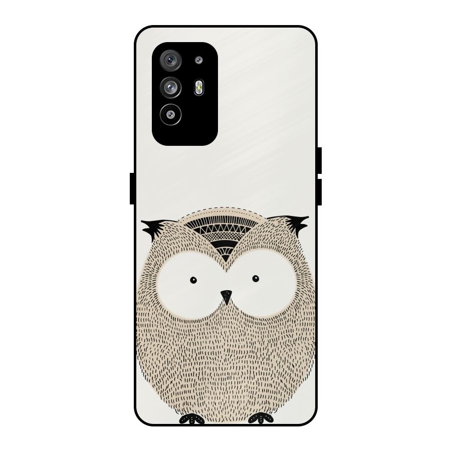 Cute Owl Metal Back Case for Oppo F19 Pro Plus 5G