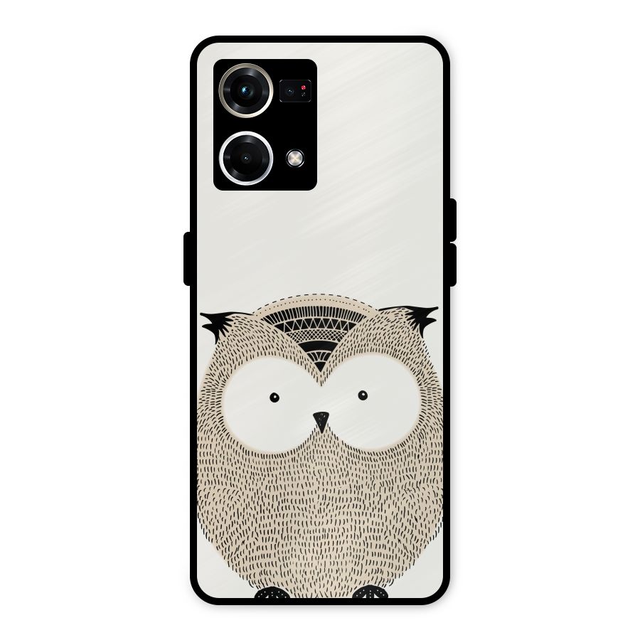 Cute Owl Metal Back Case for Oppo F21 Pro 4G