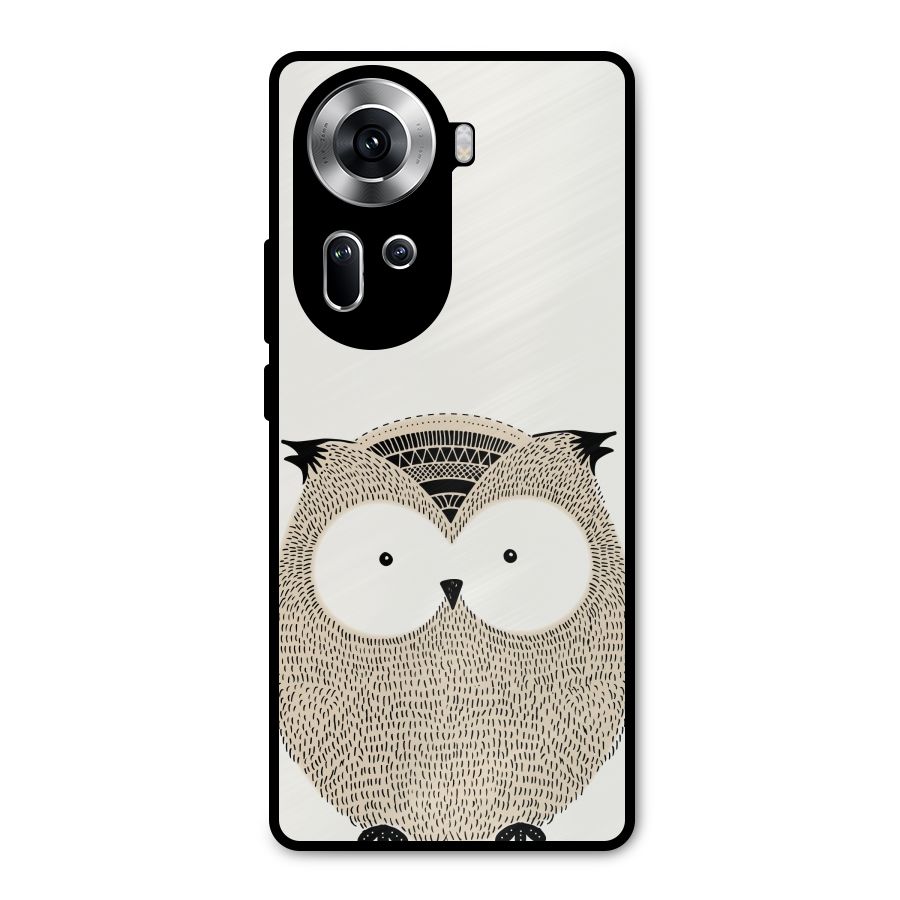 Cute Owl Metal Back Case for Oppo Reno11 5G