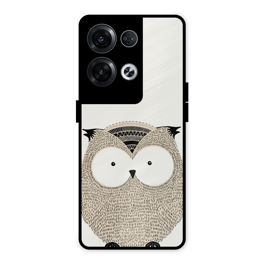 Cute Owl Metal Back Case for Oppo Reno8 Pro 5G
