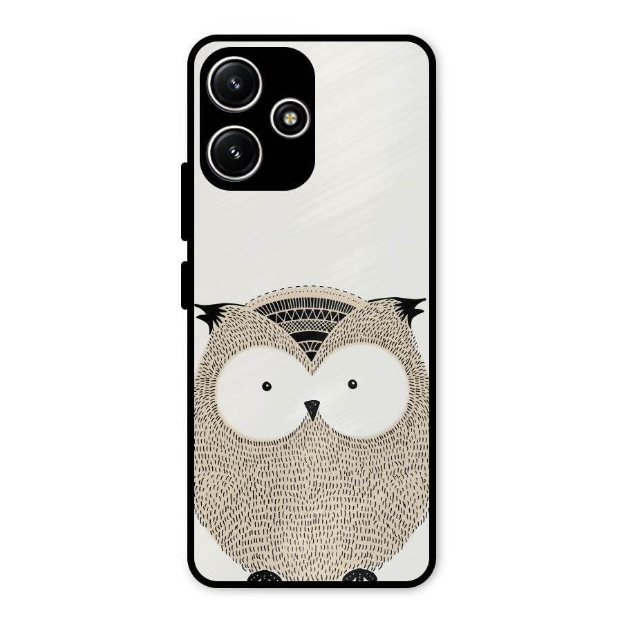 Cute Owl Metal Back Case for Poco M6 Pro