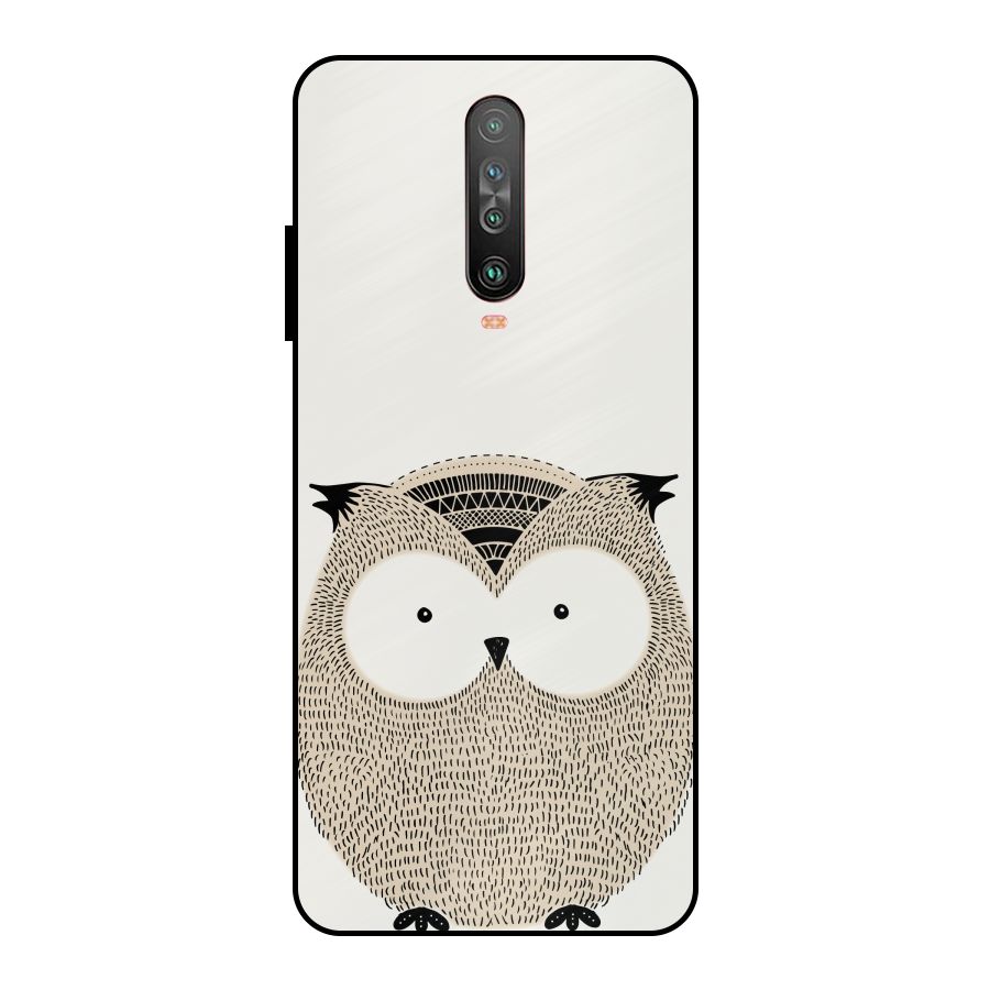 Cute Owl Metal Back Case for Poco X2