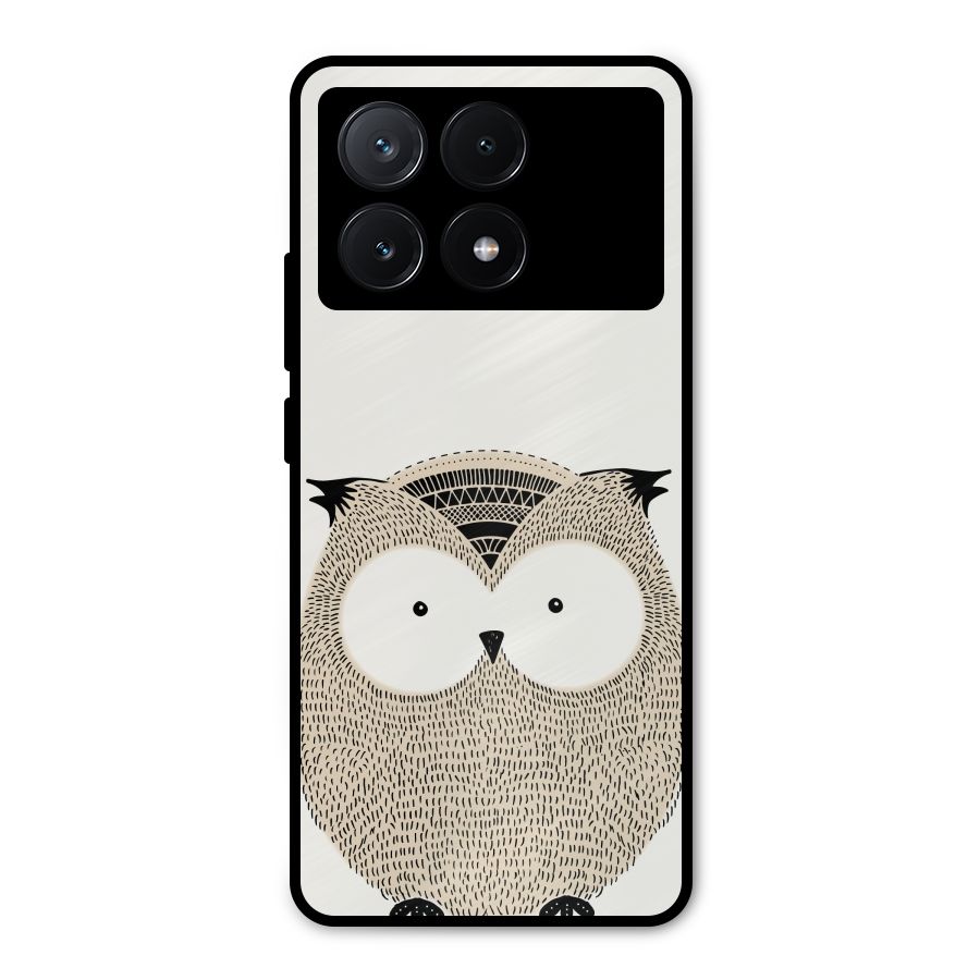 Cute Owl Metal Back Case for Poco X6 Pro