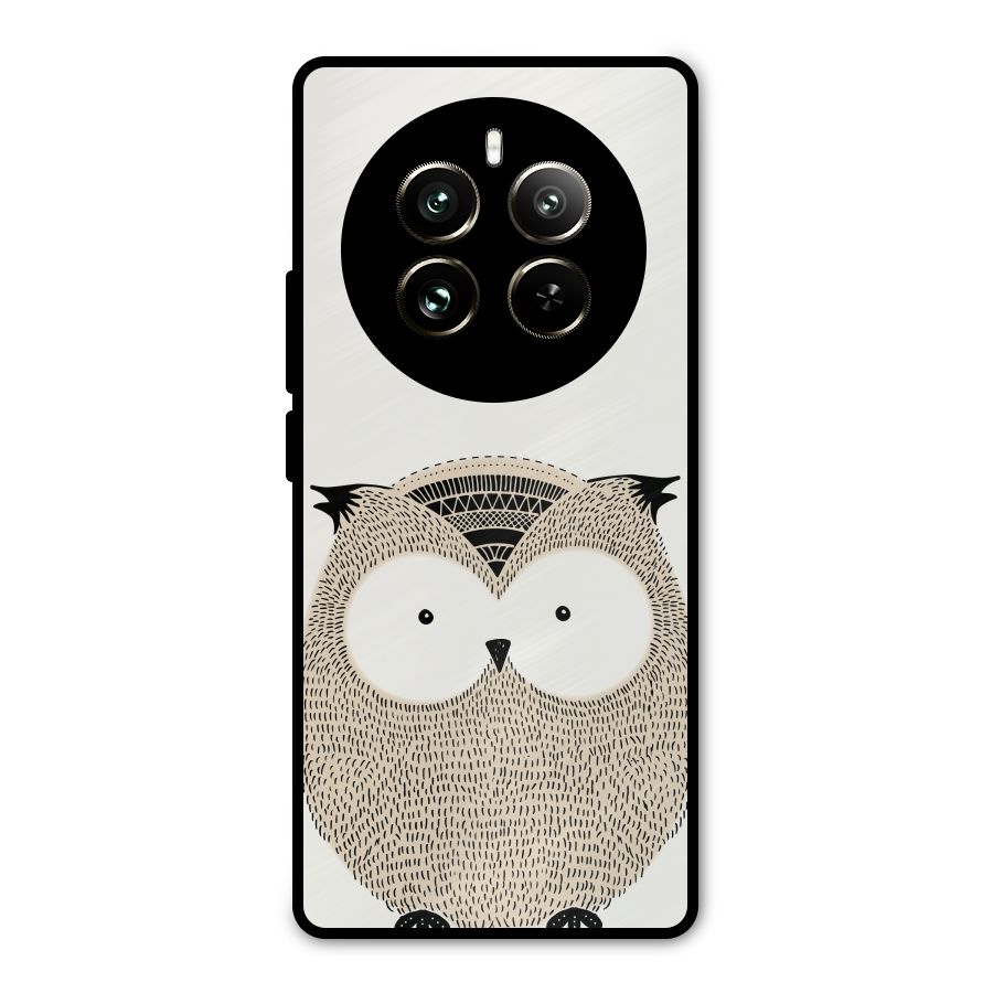 Cute Owl Metal Back Case for Realme 12 Pro
