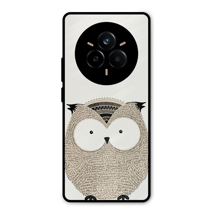 Cute Owl Metal Back Case for Realme 14 Pro