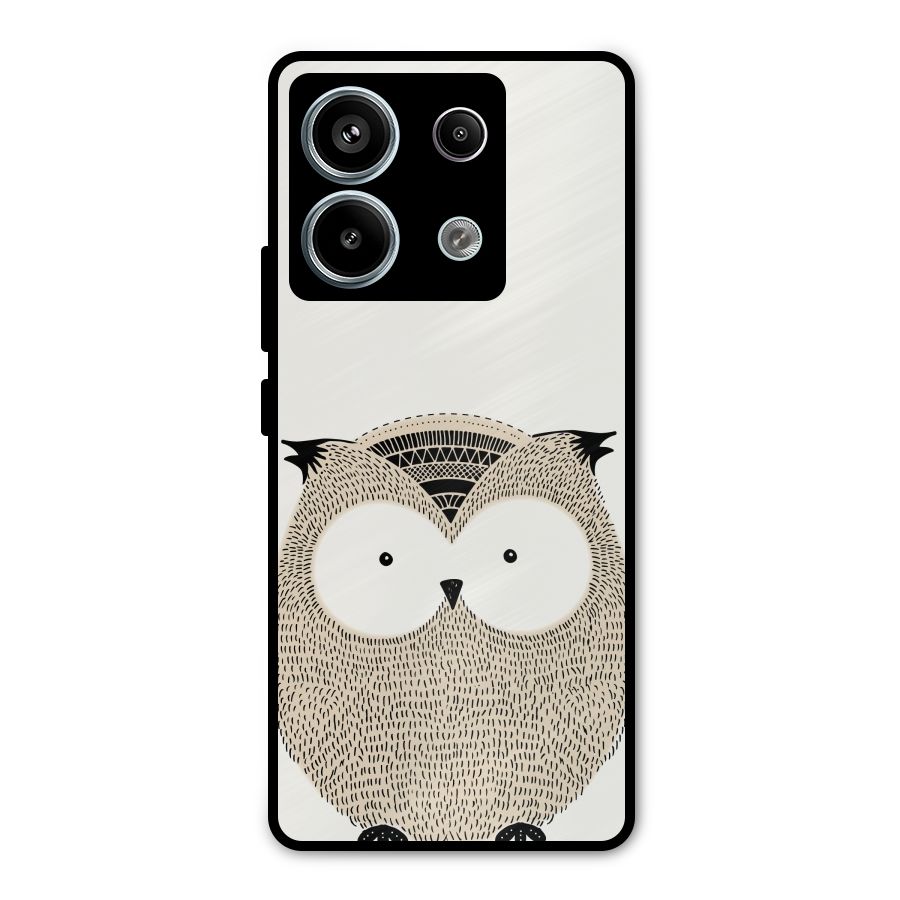 Cute Owl Metal Back Case for Redmi Note 13 Pro 5G