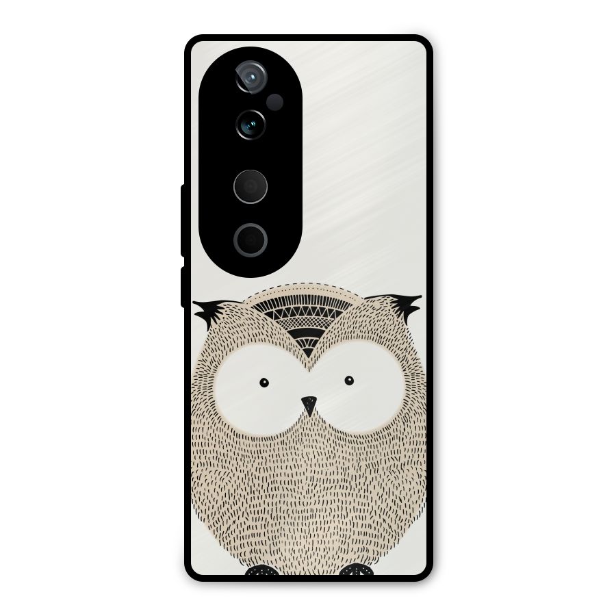 Cute Owl Metal Back Case for Vivo T3 Ultra