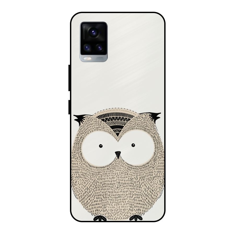 Cute Owl Metal Back Case for Vivo V20