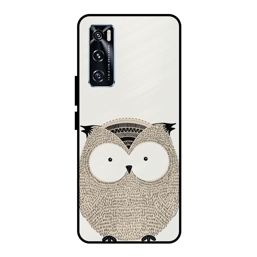 Cute Owl Metal Back Case for Vivo V20 SE