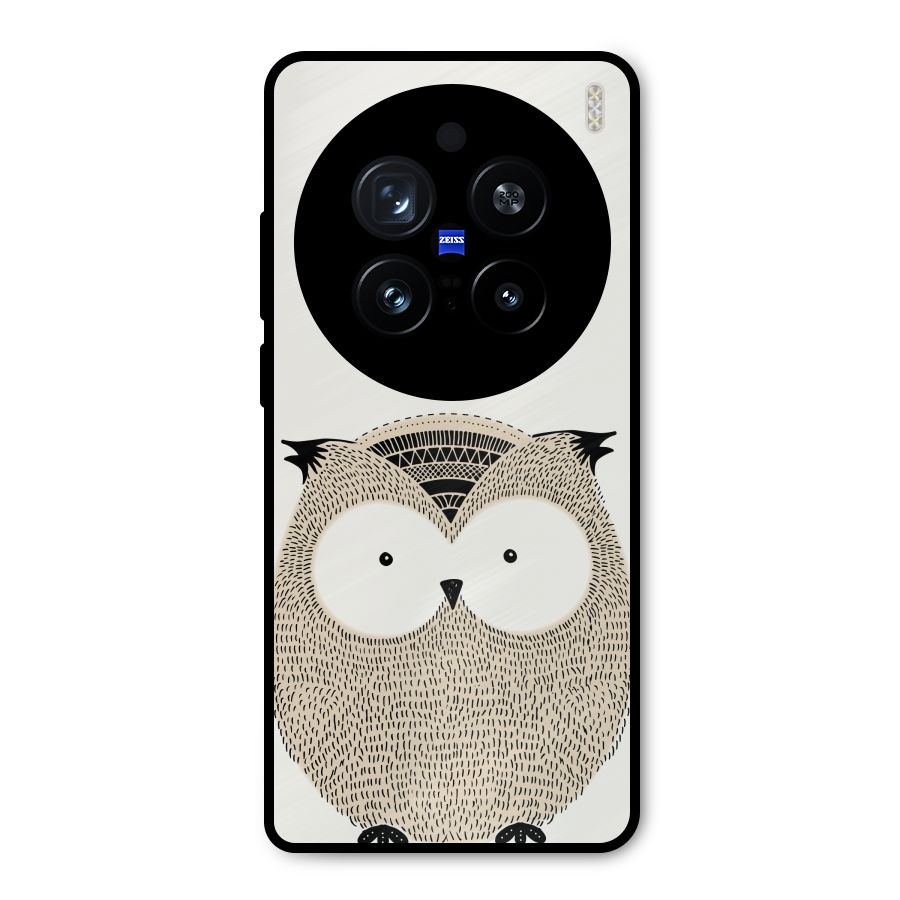 Cute Owl Metal Back Case for Vivo X200 Pro
