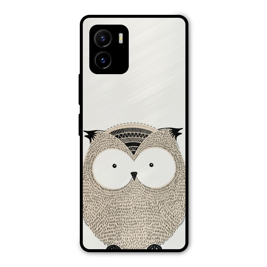 Cute Owl Metal Back Case for Vivo Y15s