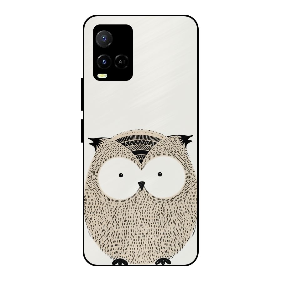 Cute Owl Metal Back Case for Vivo Y21A