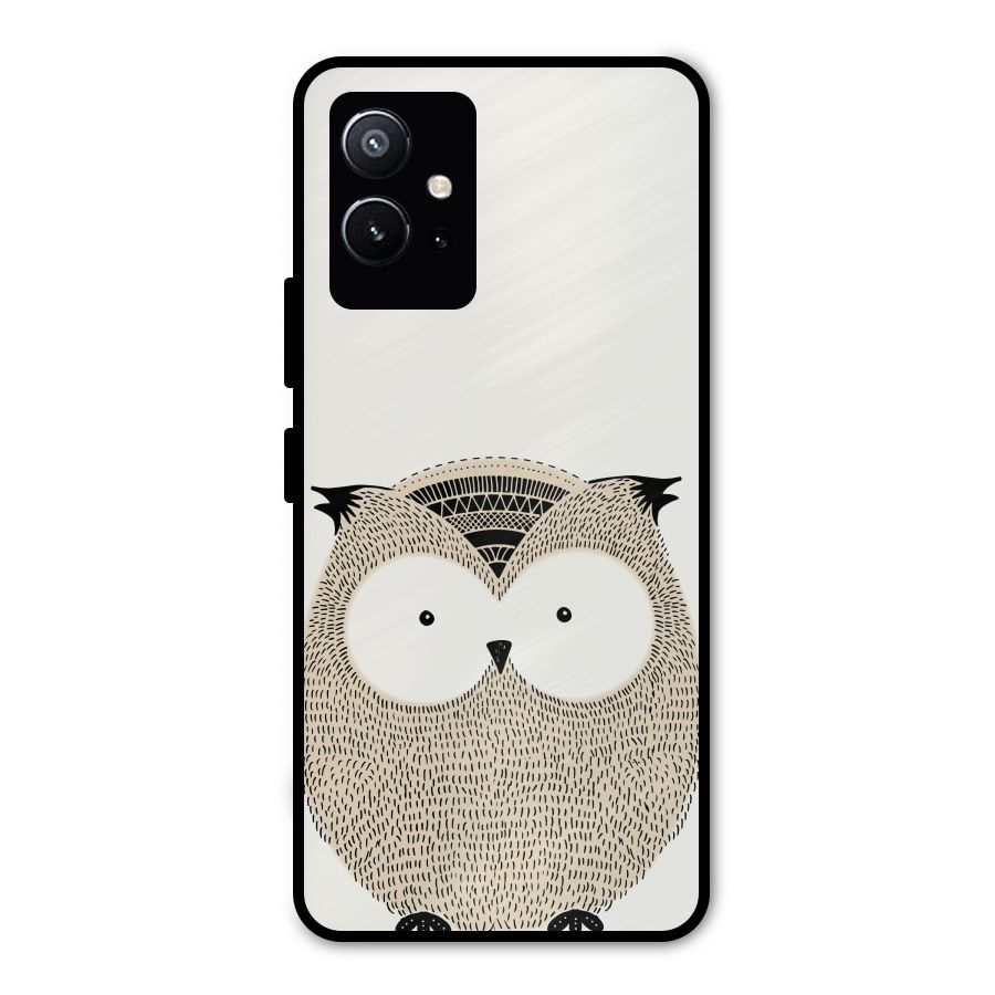 Cute Owl Metal Back Case for Vivo Y75 5G
