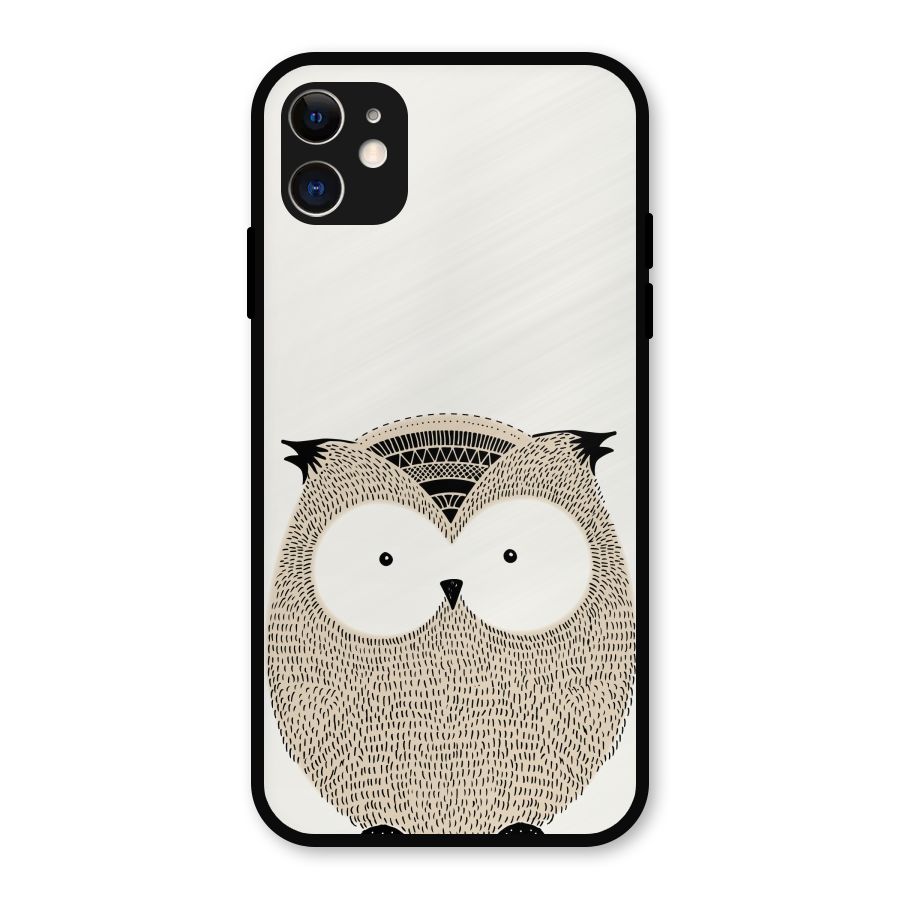 Cute Owl Metal Back Case for iPhone 11